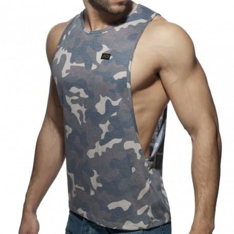 Addicted Débardeur Low Rider Washed Camo Kaki