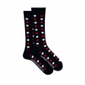 Garçon Français Chaussettes Basses Coton Cœurs Bleu Marine