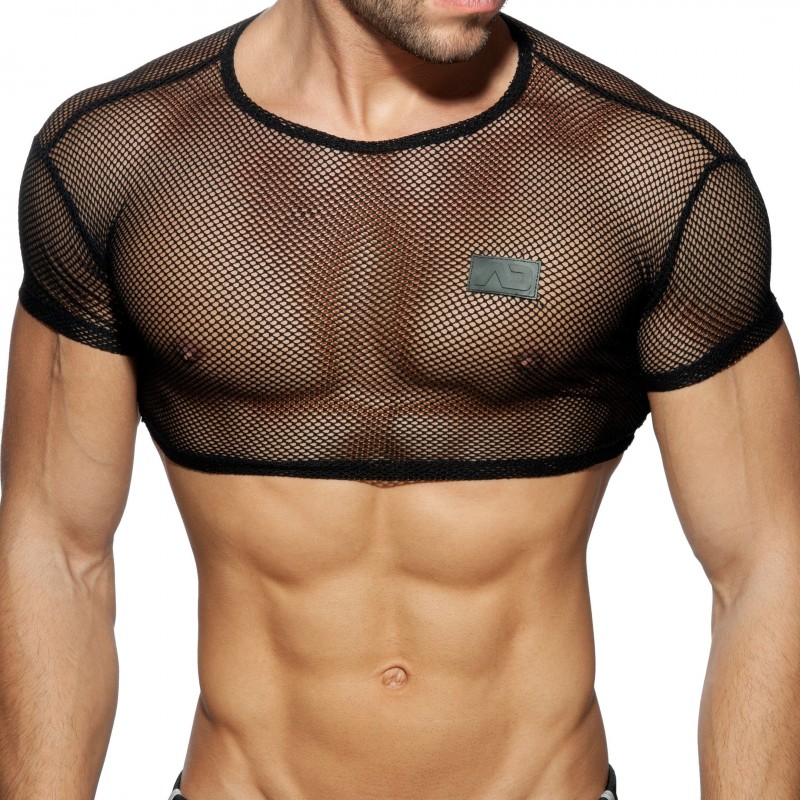 Addicted T-Shirt Crop C-Through Mesh Noir