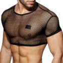 Addicted T-Shirt Crop C-Through Mesh Noir