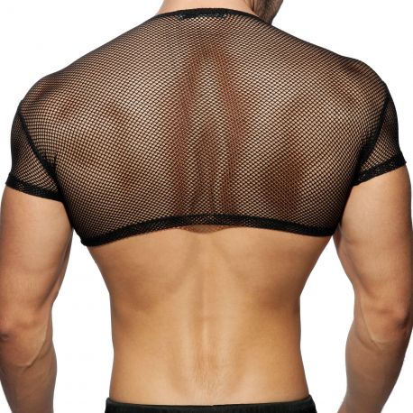 Addicted T-Shirt Crop C-Through Mesh Noir