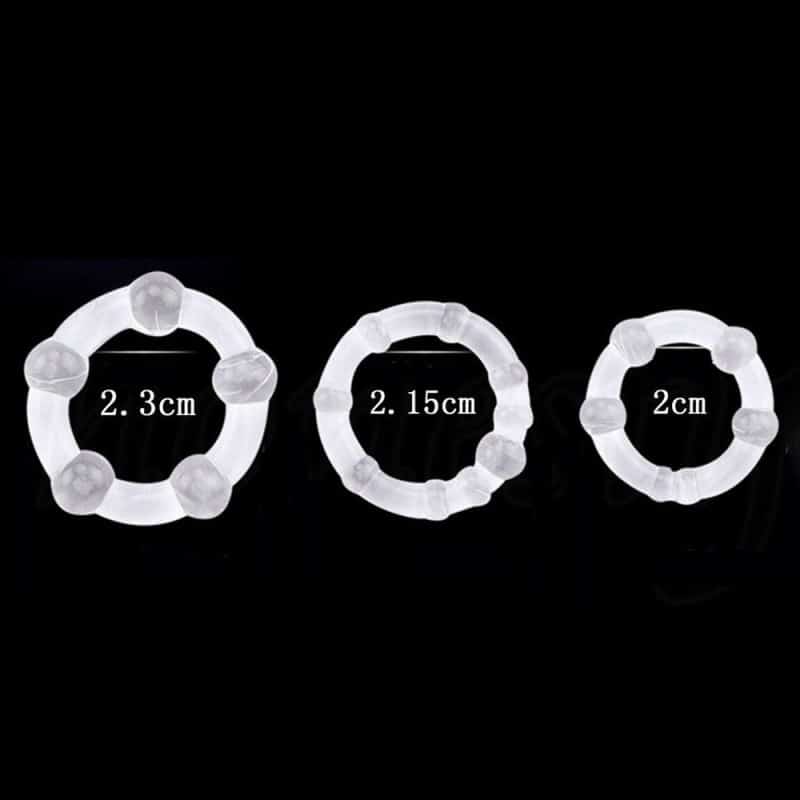 Orion 3-Pack Transparent Cockrings with Balls
