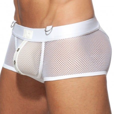 AD Fetish Boxer Empty Bottom Mesh Mixed Blanc