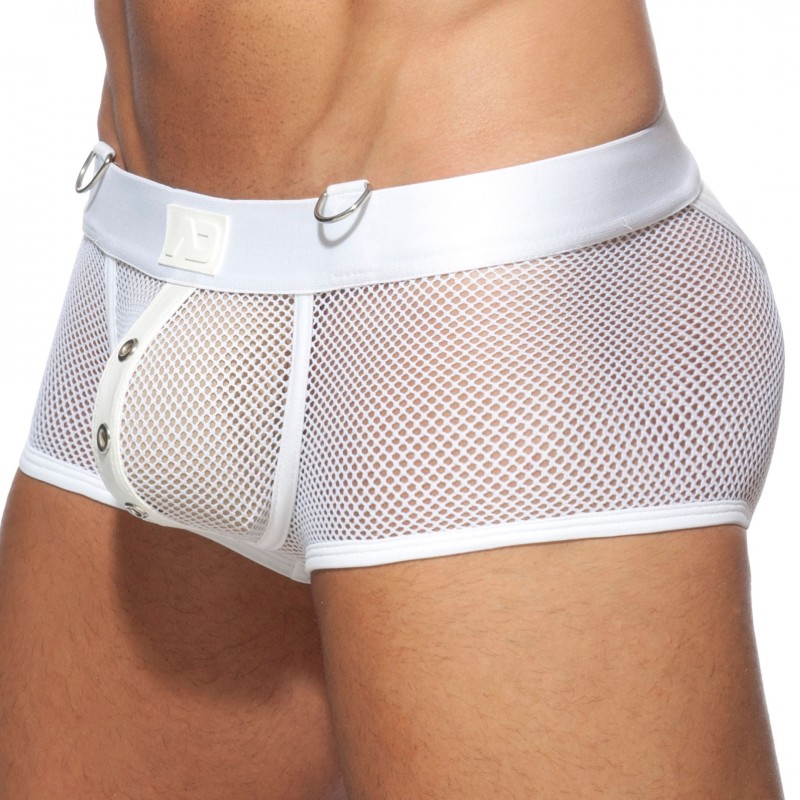 AD Fetish Boxer Empty Bottom Mesh Mixed Blanc