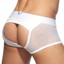 AD Fetish Boxer Empty Bottom Mesh Mixed Blanc