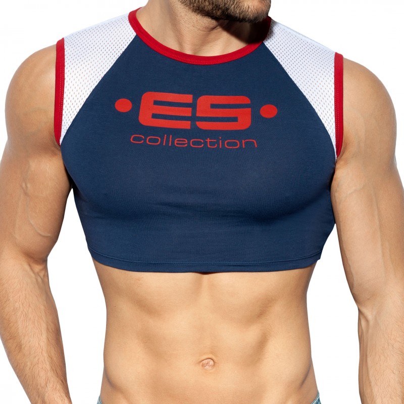 ES Collection Débardeur Crop Muscle Bleu Marine