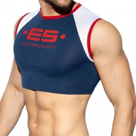 ES Collection Débardeur Crop Muscle Bleu Marine
