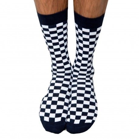 Garçon Français Chaussettes Basses Damier Coton 