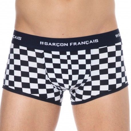 Garçon Français Boxer Court Damier Coton 