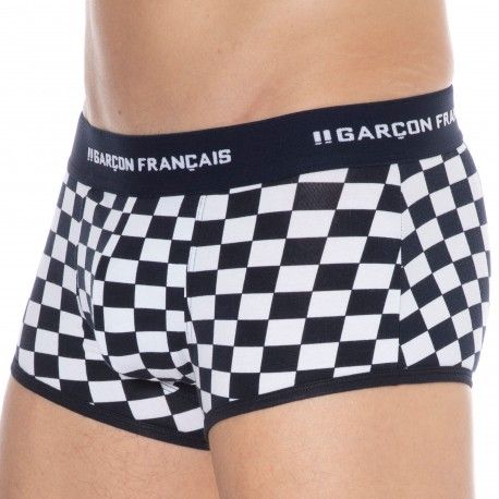 Garçon Français Boxer Court Damier Coton 