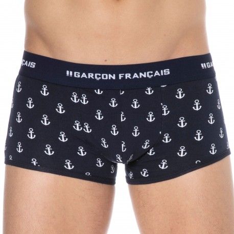 Garçon Français Anchor Cotton Trunks - Navy
