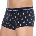 Garçon Français Boxer Court Ancre Coton Bleu Marine