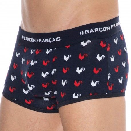 Garçon Français Boxer Coq Gaulois Bleu Marine