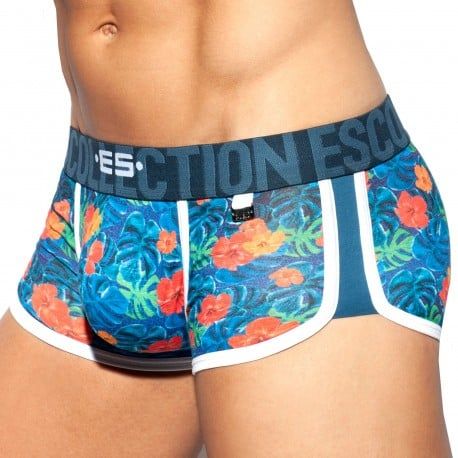ES Collection Shorty Double Side Flowers Bleu Marine