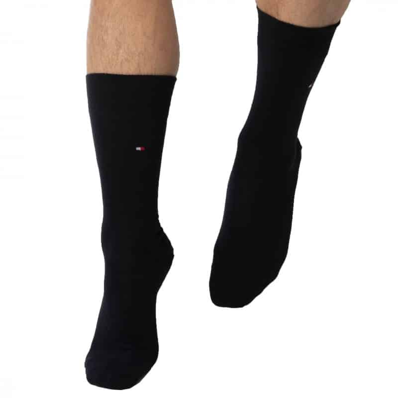 Tommy Hilfiger Lot de 2 Paires de Chaussettes Classiques Coton Bleu Marine