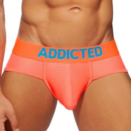 Addicted Slip Cockring Mesh Neon Orange Fluo