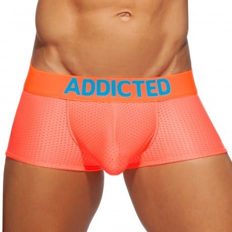 Addicted Boxer Court Cockring Mesh Neon Orange Fluo