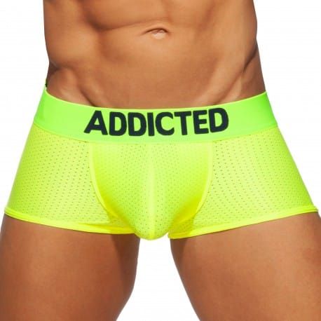 Addicted Boxer Court Cockring Mesh Neon Jaune Fluo