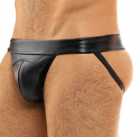 Modus Vivendi Jock Strap Leather Simili-Cuir Noir