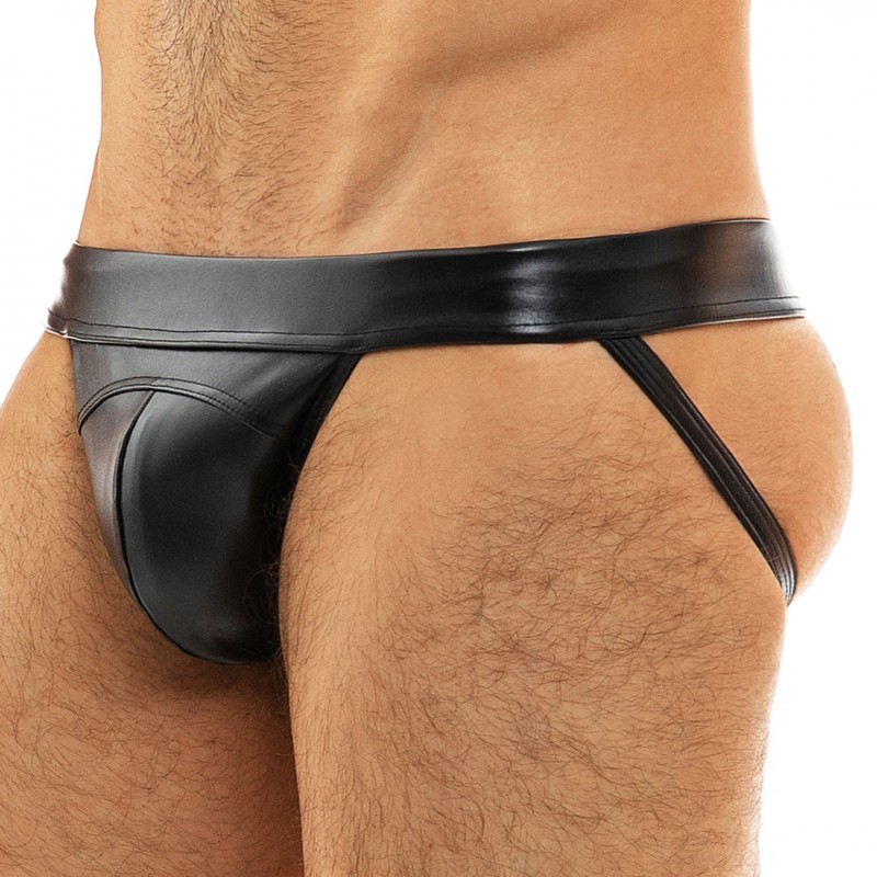 Modus Vivendi Jock Strap Leather Simili-Cuir Noir
