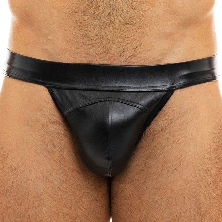 Modus Vivendi Slip Tanga Leather Simili-Cuir Noir