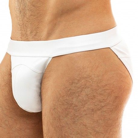 Modus Vivendi Slip Tanga Leather Simili-Cuir Blanc