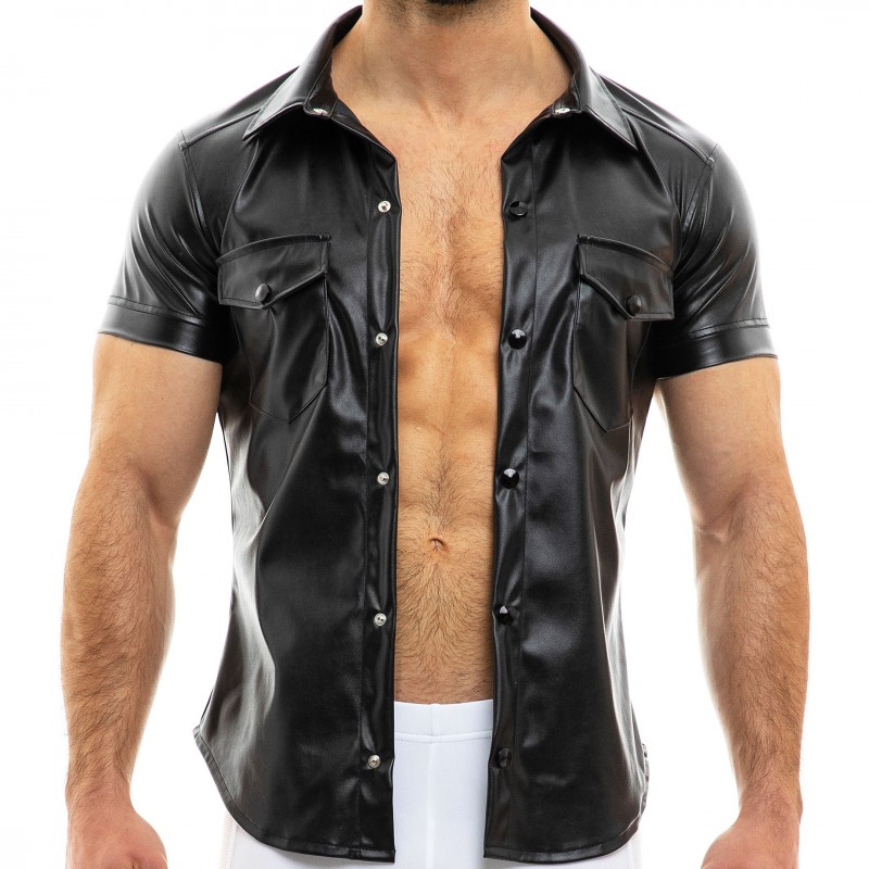 Modus Vivendi Chemisette Leather Simili-Cuir Noire