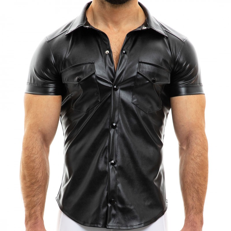 Modus Vivendi Chemisette Leather Simili-Cuir Noire
