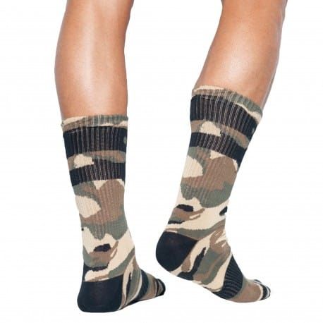 ES Collection Chaussettes Sport Camouflage Kaki