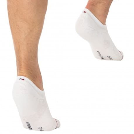 Tommy Hilfiger Lot de 2 Paires de Chaussettes Invisibles Iconiques Blanches