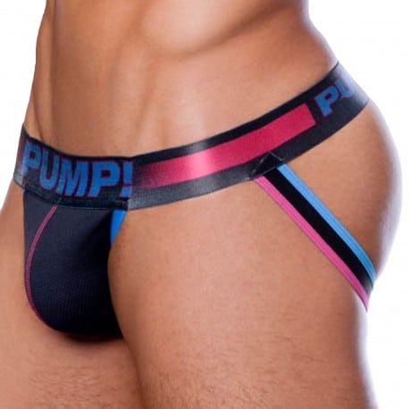Pump! Jock Strap Play Noir - Rose Fuchsia