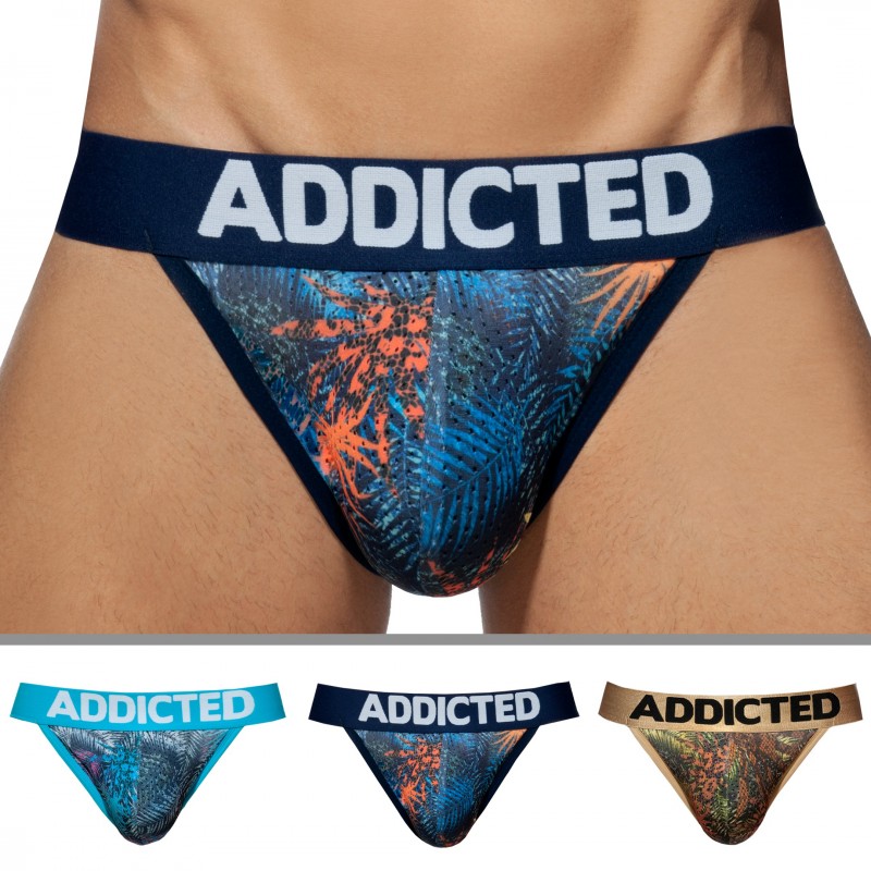 Addicted Lot de 3 Slips Tanga Mesh Tropical