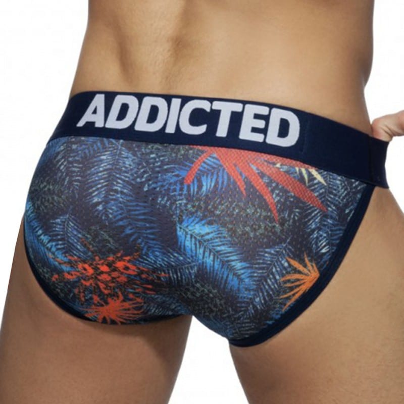 Addicted Lot de 3 Slips Tanga Mesh Tropical