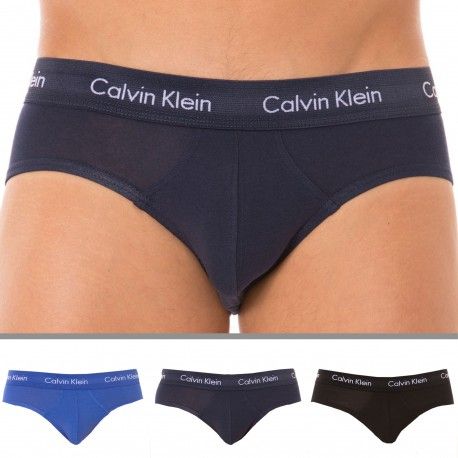 Lot de 3 Slips Cotton Stretch Royal - Marine - Noir