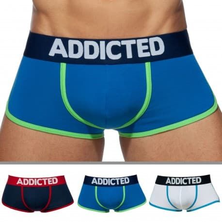 Addicted Lot de 3 Boxers Second Skin Blanc - Marine - Bleu Roi