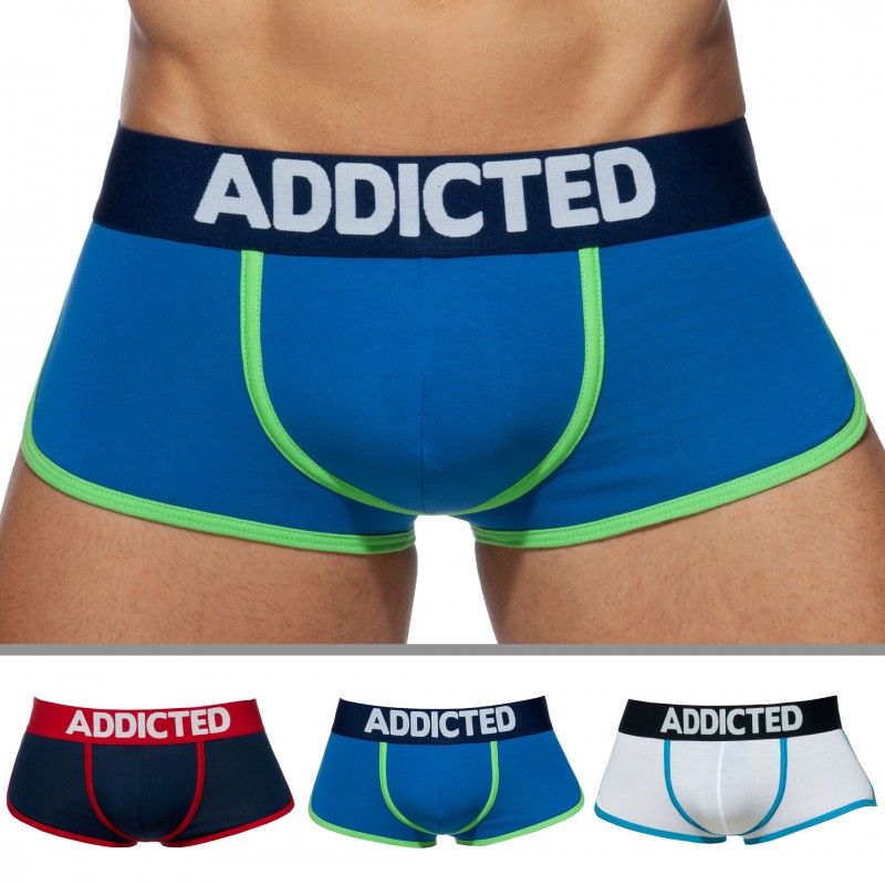 Addicted Lot de 3 Boxers Second Skin Blanc - Marine - Bleu Roi