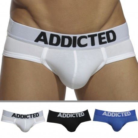 Lot de 3 Slips My Basic Blanc - Noir - Royal