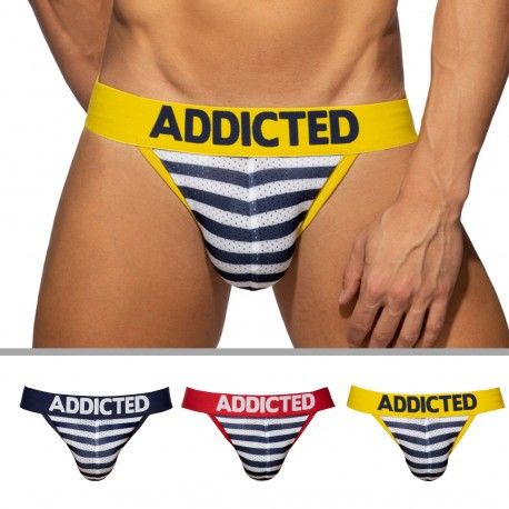 Addicted Lot de 3 Jock Straps Mesh Sailor