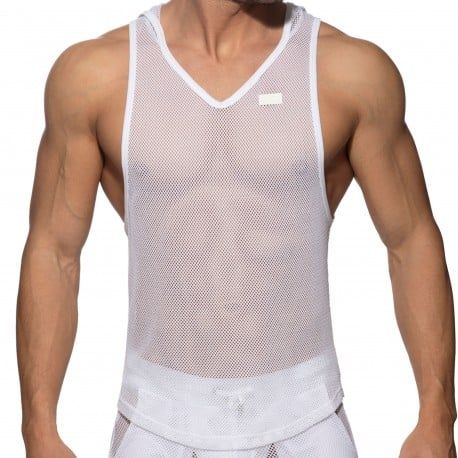 Addicted Débardeur Hoody Mesh Blanc