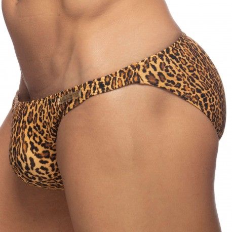 Addicted Slip de Bain Mini Bikini Léopard Brun