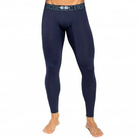 ES Collection Caleçon Long Basic Coton Bleu Marine