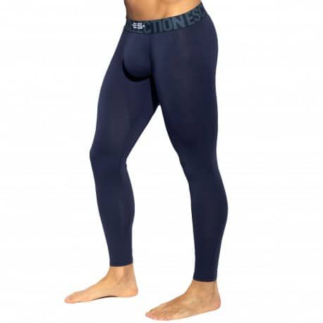 ES Collection Caleçon Long Basic Coton Bleu Marine