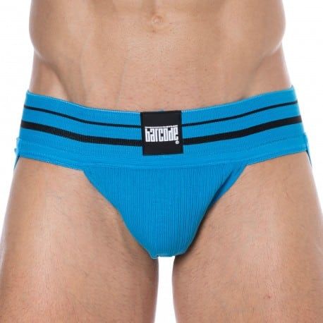 Barcode Jock Strap Andreus Coton Bleu