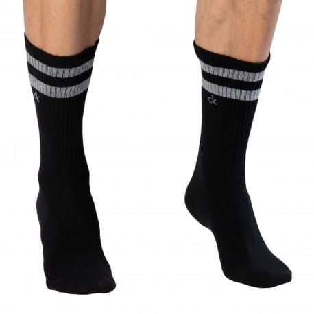 Calvin Klein Lot de 2 Paires de Chaussettes Sport Maurice Noires