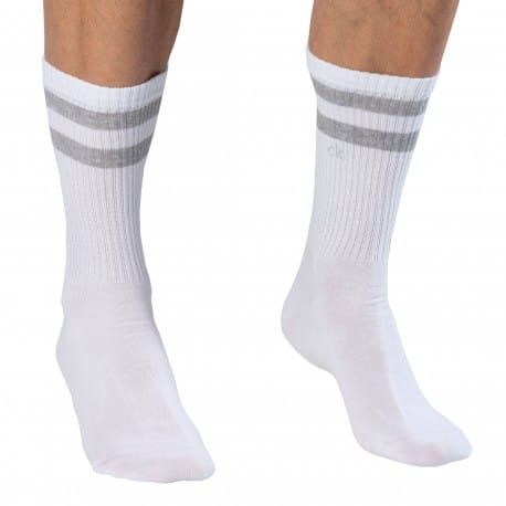 Calvin Klein Lot de 2 Paires de Chaussettes Sport Maurice Blanches