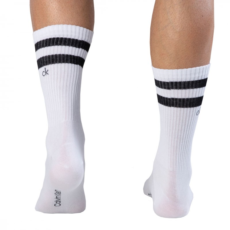 Calvin Klein Lot de 2 Paires de Chaussettes Sport Maurice Blanches