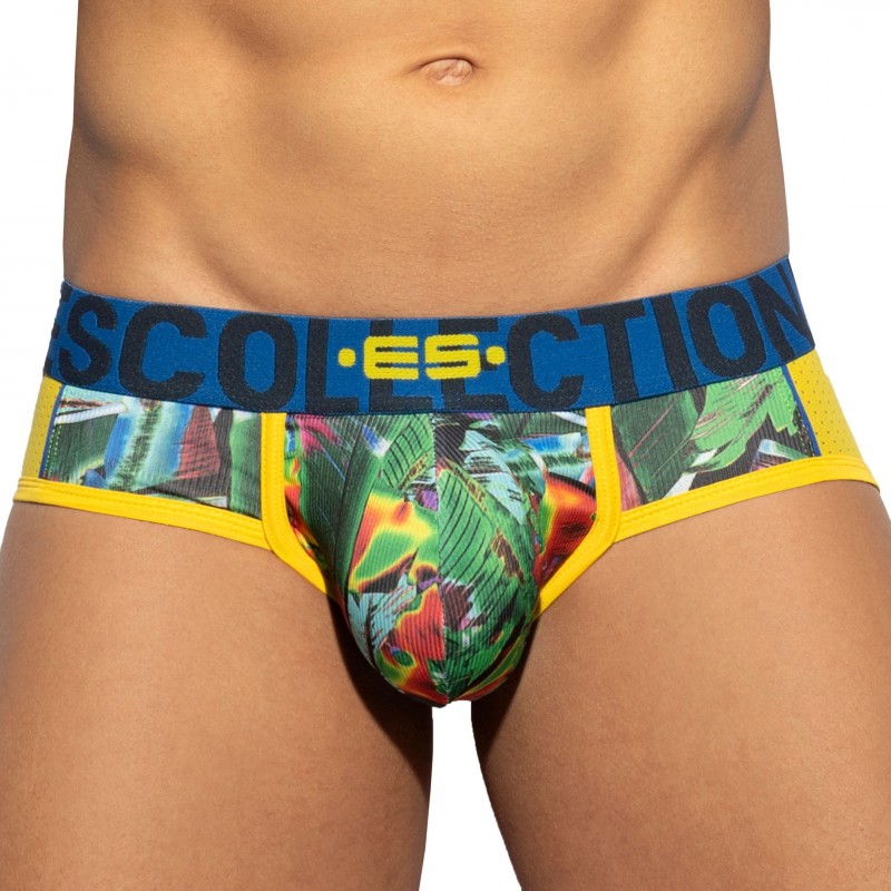 ES Collection Slip Floral Mesh Push Up Jaune