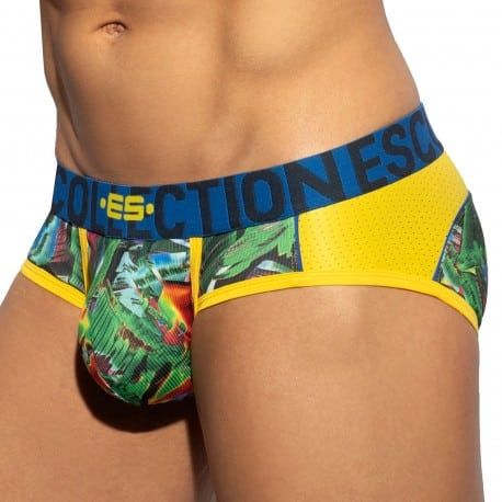 ES Collection Slip Floral Mesh Push Up Jaune