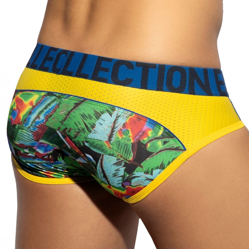 ES Collection Slip Floral Mesh Push Up Jaune