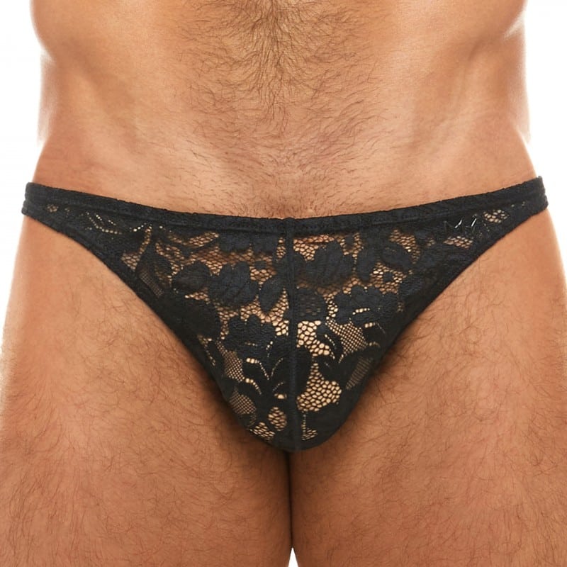 Modus Vivendi Slip Low Cut Dentelle Florale Noir